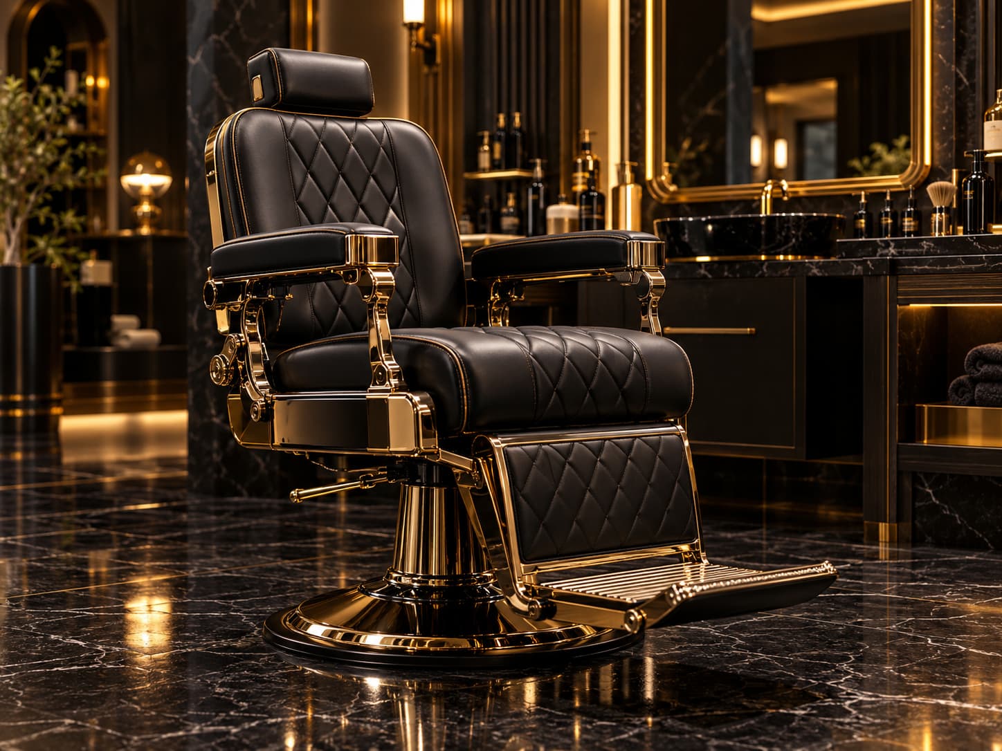 Fachada de una barbería con la marca Trono